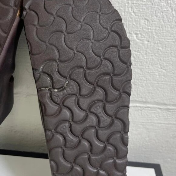 Birkenstock Arizona Black Leather Slide Sandals Slip On Womens 38 EU/7 US Narrow - Picture 9 of 10